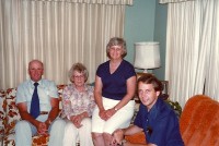 With his brother Burt and sisters Elaine and Mary, July 1975