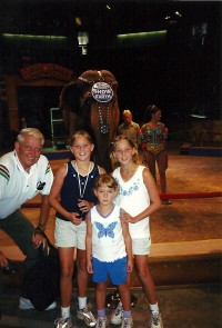 Taking the granddaughters to the circus, Aug 1999
